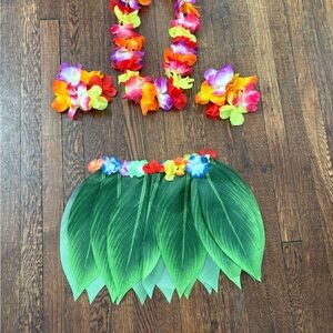 Tropical Leaf Skirt and Lei Set